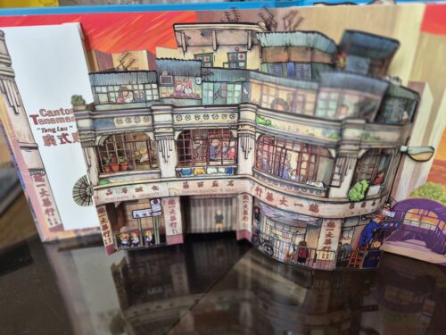 foto von einer seite mit einem popup von häusern in hongkong, von kit laut