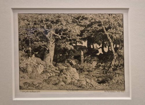 Foto eines Druckes von Théodorr Rousseau von 1861, aus der Sammlung von CHristoph Müller, zu sehen im Kupferstichkabinett Berlin